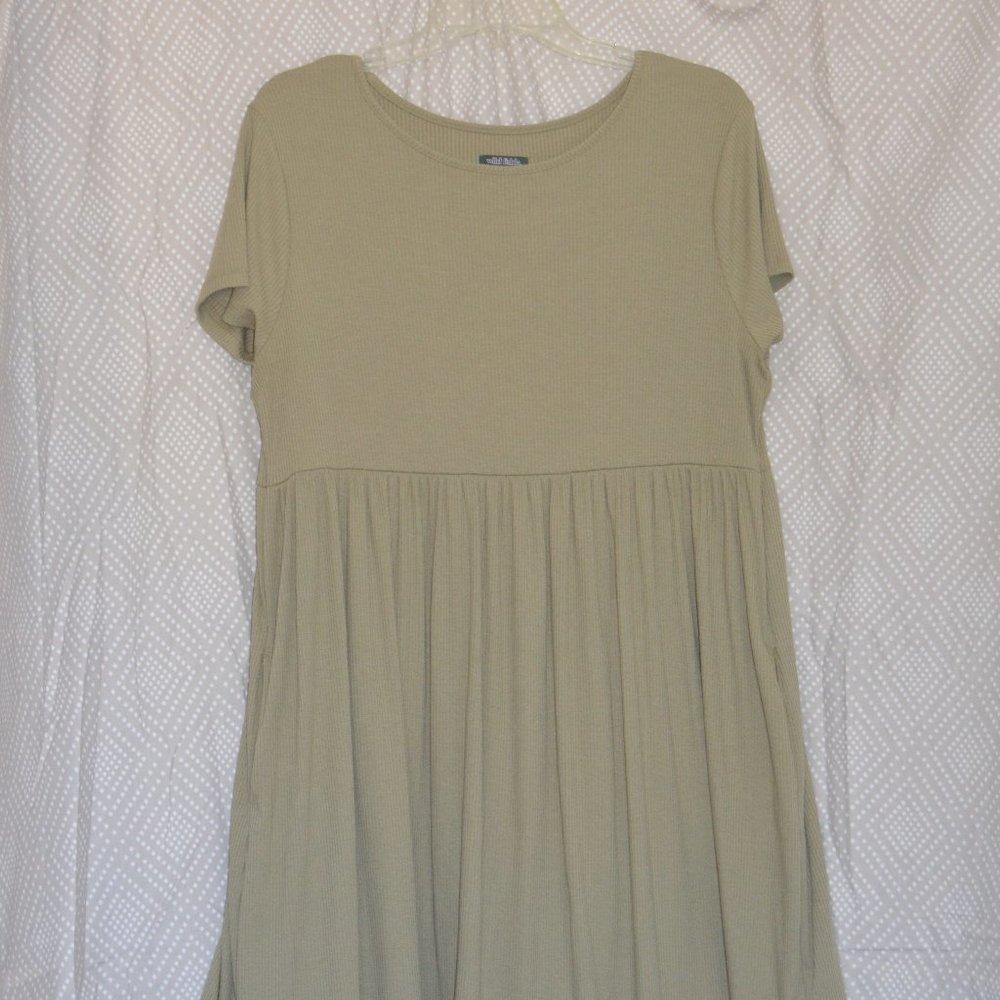 Wild Fable - Sage Green Babydoll Skater Dress, XL